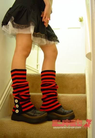 Japanese Striped Punk Leg Warmers